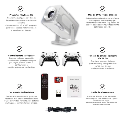 PlayRetro®  Proyector con Juegos PRO 2.0